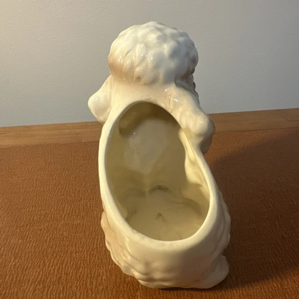 Precious Poodle Lefton Planter H-4906 Puppy Dog Eyes Home Decor Cream‎ And Brown